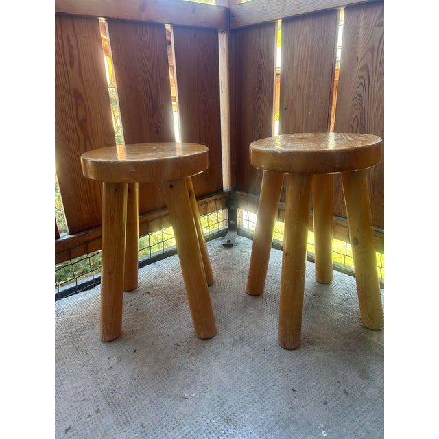 1960s Stools by Charlotte Perriand for Les Arcs 1600, 1965, Set of 2 For Sale - Image 5 of 5