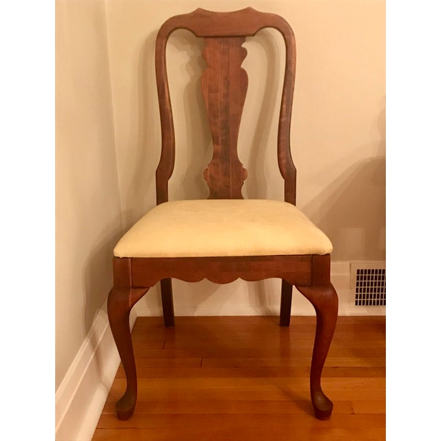 Queen Anne Upholstered Dining Chair 1960’s Fancher Chairish