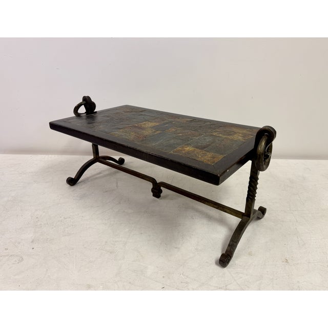Brutalist Iron and Tile Topped Coffee Table, 1970s For Sale - Image 9 of 18