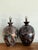 Mid 20th Century Vintage Glazed Metallic Ceramic Lamps - Set of 2 For Sale - Image 5 of 18