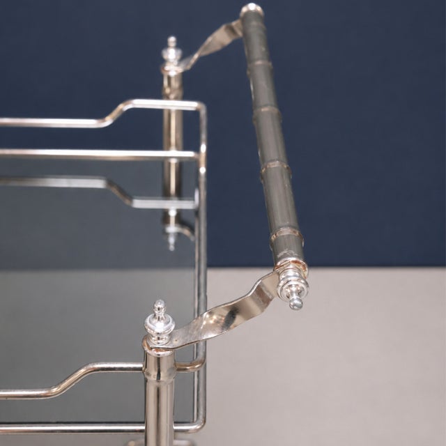 English 20th Century English Silver Bar Cart For Sale - Image 3 of 5