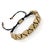 Black Woven Gold Triangle Bracelet For Sale - Image 4 of 7