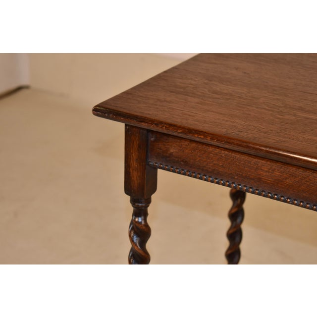 Edwardian English Oak Side Table, Circa 1900 For Sale In Greensboro - Image 6 of 7