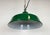 Metal Industrial British Green Enamel Factory Pendant Lamp, 1960s For Sale - Image 7 of 16