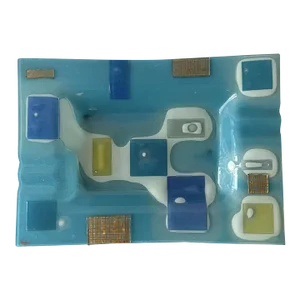 1960s Frances and Michael Higgins American Modernist Layered Blue Glass Tray