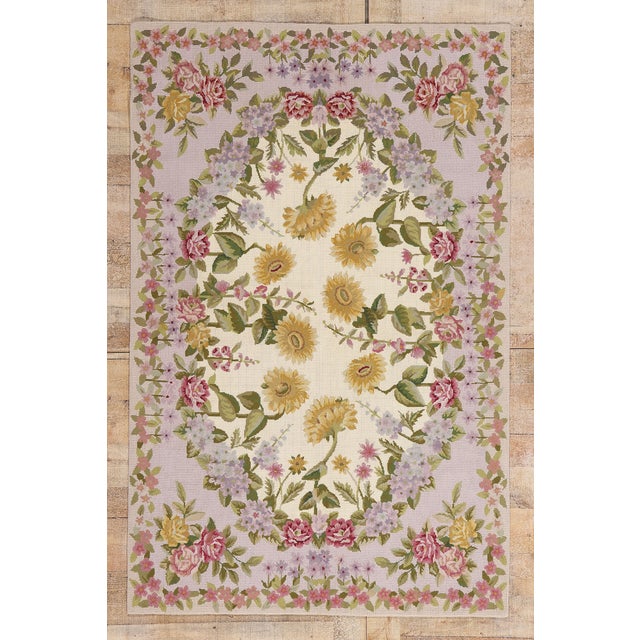 Vintage Chinese Aubusson Needlepoint Rug, 04'00 X 06'01 For Sale - Image 10 of 10