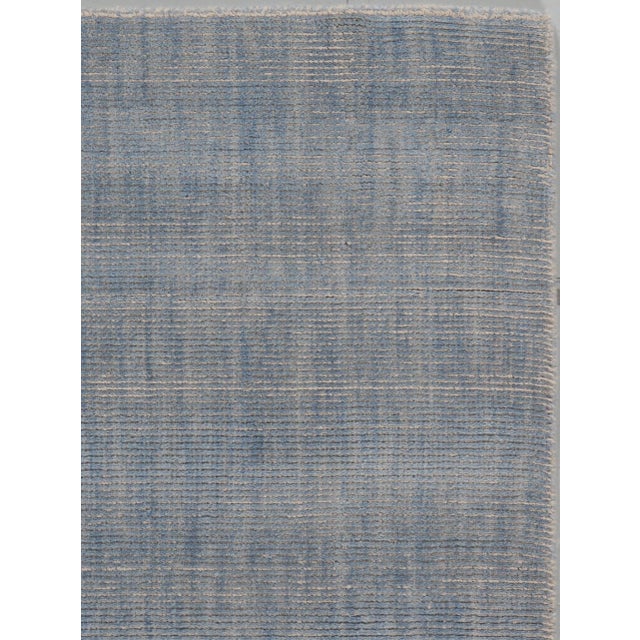 Simplicity Blue Contemporary Handwoven Rug 8ft X 10ft For Sale - Image 11 of 12
