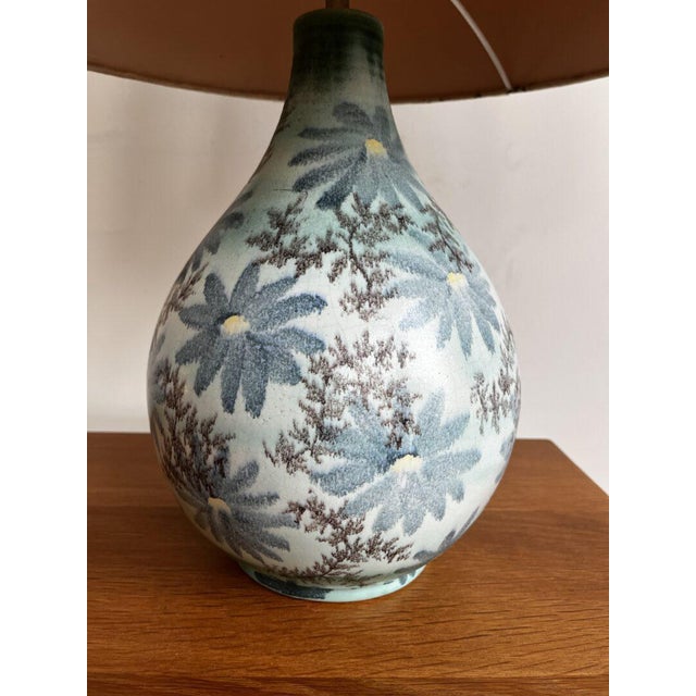 Ceramic Floral Table Lamp For Sale - Image 3 of 12