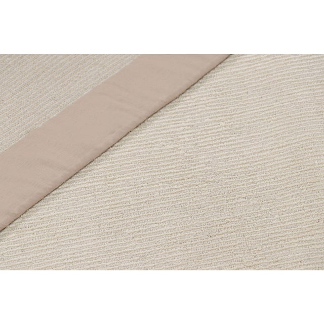 Textile Rug & Kilim’s Extra-Long Runner Rug in Textured Monochrome White Tones & Striae For Sale - Image 7 of 7