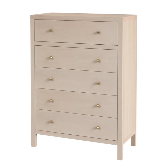 Beige Nora 36 in. W Rectangular Wood 5 Drawer Tall Dresser, Antique Taupe For Sale - Image 8 of 8