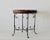 Wood Vintage Mid-Century Wicker Bamboo Side Table Scroll Base Detail For Sale - Image 7 of 12