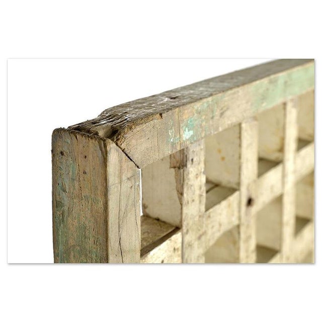 Screen in Patinated Solid Wood For Sale - Image 3 of 7