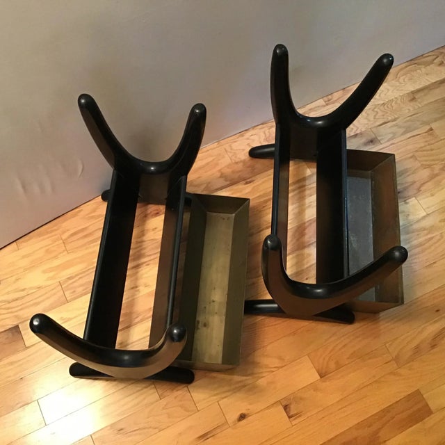 Wood Mid Century Modern Adrian Pearsall Satin Black Accent Side Tables - a Pair For Sale - Image 7 of 13