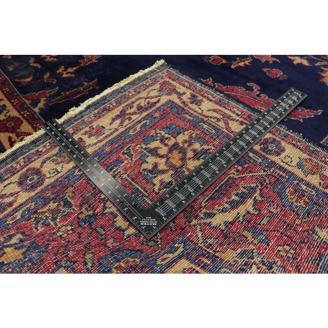 Navy Blue Antique Turkish Sparta Rug - 11'01 X 20'02 For Sale - Image 8 of 10