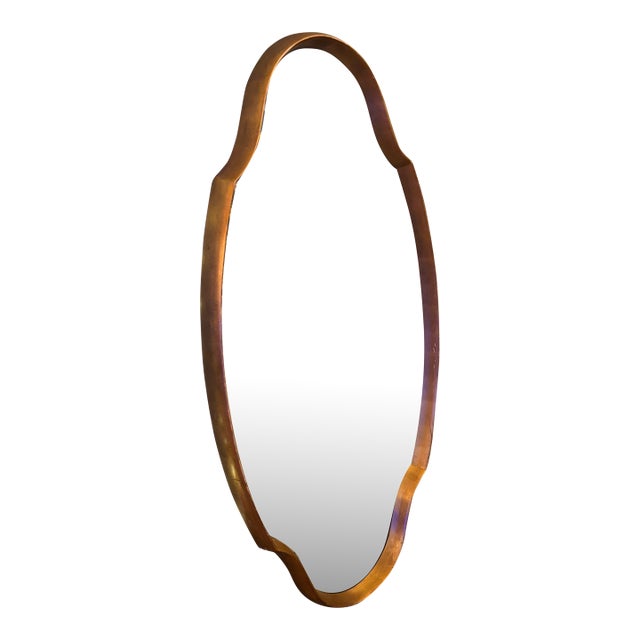 Mid 20th Century Turner Manufacturing Company Scalloped, Gold, Solid Wood, Full Length Mirror For Sale