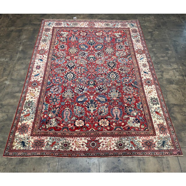This refined vintage Mahal rug is a classic example of early twentieth century Persian weaving, distinguished by its...