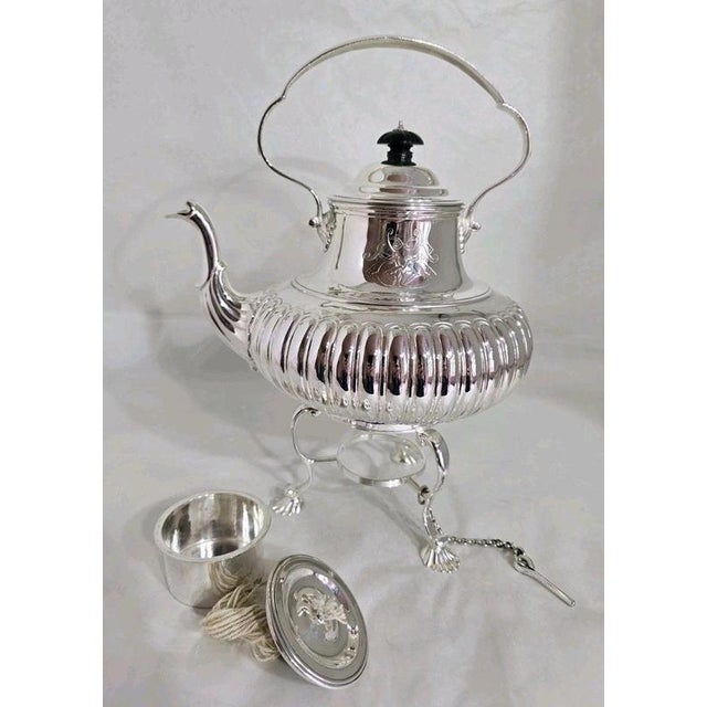 Sterling Silver Spirit Kettle and Stand, London, 1975 For Sale - Image 4 of 13