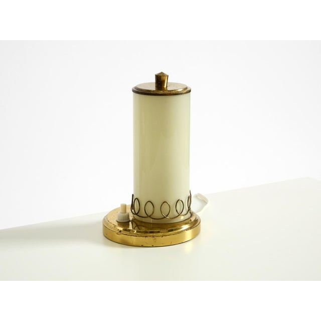 Brass Table Lamp with Opal Glass Shade, 1950s For Sale - Image 6 of 18