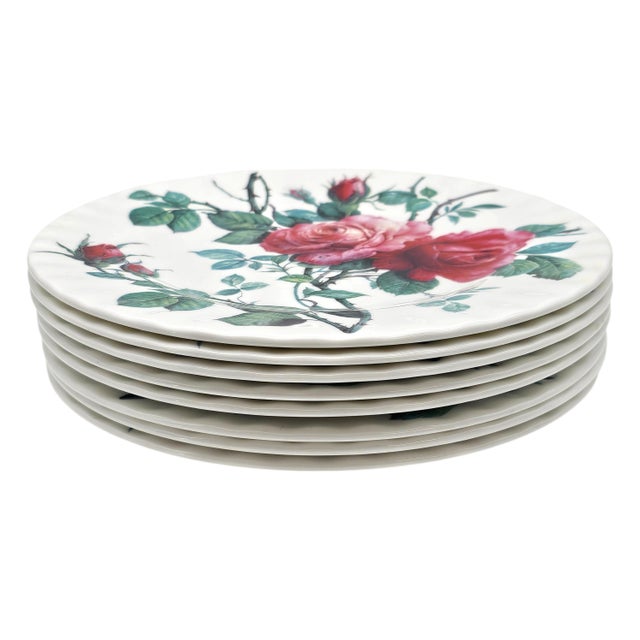 English Roy Kirkham English Rose Fine Bone China Salad Plates, Set of 8, 8" For Sale - Image 3 of 12