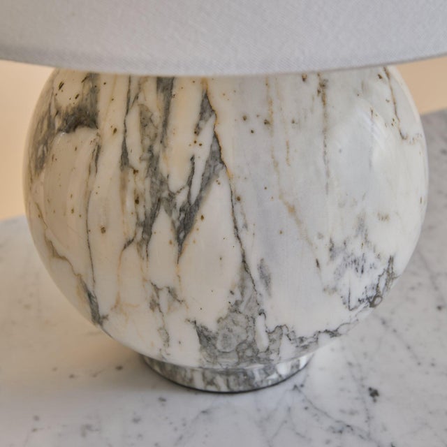 Mid-Century Modern 1970s French Spherical Marble Lamp For Sale - Image 3 of 13