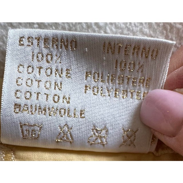 Textile Frette Royal Collection Embroidered Yellow King Cotton Coverlet, Italy For Sale - Image 7 of 7