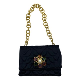 Chanel Gripoix And Satin Evening Bag For Sale
