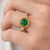 Modern Vintage Inspired Green Onyx and Topaz Ring in Silver, Gold, Size 6 For Sale - Image 3 of 11