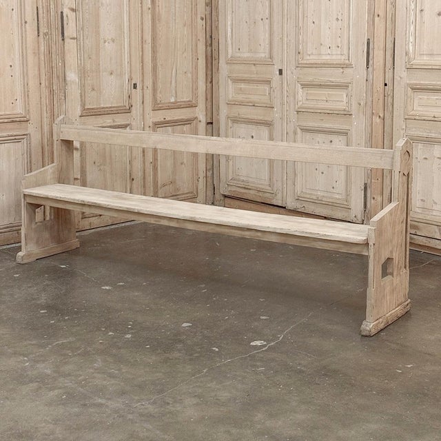 Gothic 19th Century Gothic Revival Stripped Oak Church Bench For Sale - Image 3 of 18