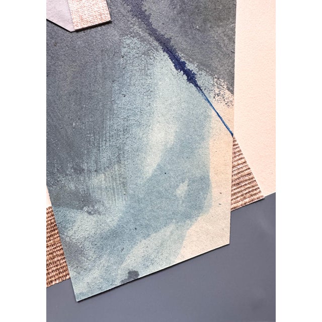 "Im Blue 3" Original Mixed-Media Collage on Paper by Zac Woodiel For Sale - Image 4 of 8