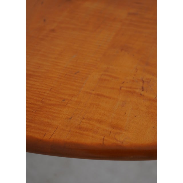Tiger Maple Benchmade Round Dining Table For Sale - Image 4 of 12