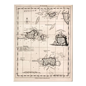 Antique English Channel Map (Isles of Jersey)