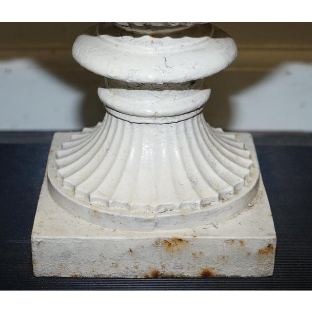 Victorian Painted Cast Iron Urn For Sale - Image 6 of 13