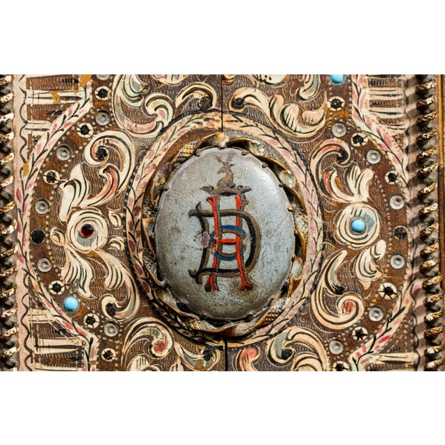 Amazing Ornate Victorian Antique Anton Boehm Brass Picture Photo Frame With Painting Portrait Miniature of British Soldier For Sale In New York - Image 6 of 13