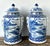 Vintage Boho Monumental Blue and White Lidded Ginger Jars - A Pair For Sale - Image 10 of 12