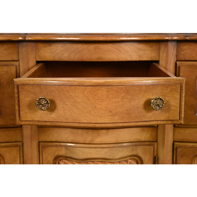 Wood French Provincial Louis XV Carved Fruitwood Triple Dresser by Fancher Furniture, Circa 1960s For Sale - Image 7 of 16