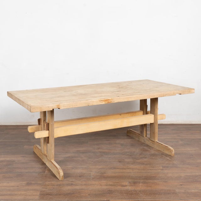 19th Century Rustic Farmhouse Trestle Dining Table For Sale - Image 13 of 13