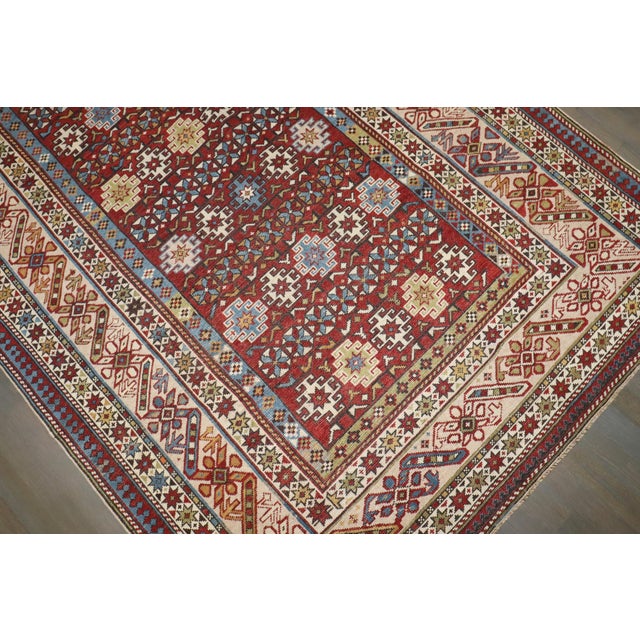 19th Century Antique Zabihi Collection Caucasian Chi Chi Kuba Rug - 4'10" x 8'6" For Sale - Image 9 of 9