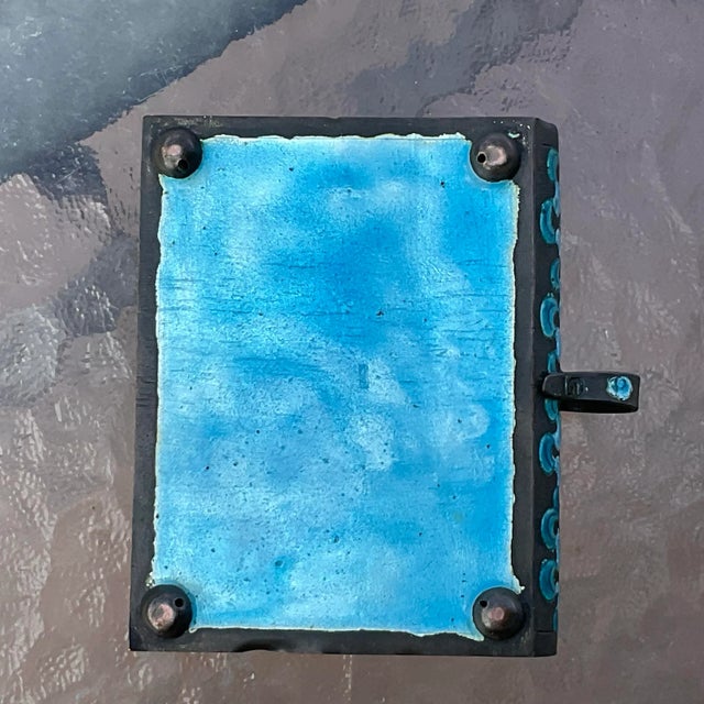 Lovely Antique Champleve Enamel Trinket Box Shaped like a Book. This is a whimsical little trinket box marked China that...