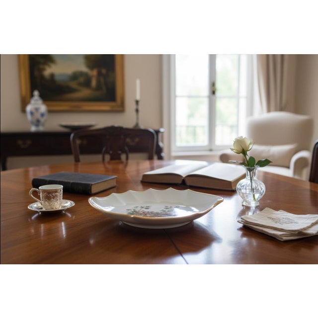 White Mid-Century Richard Ginori "Pittoria" Hand-Painted Italian Porcelain Oval Dish For Sale - Image 8 of 8