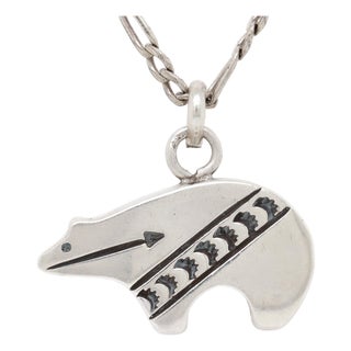 Vintage Southwestern Sterling Silver Bear Pendant for a Necklace For Sale