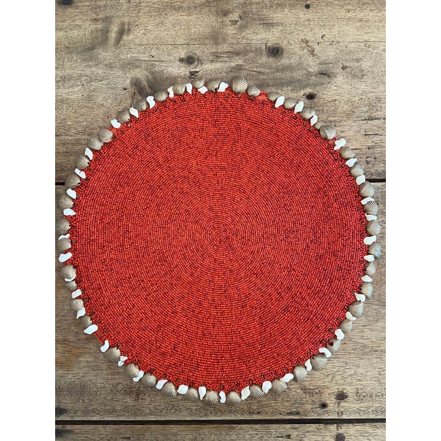 Glass Kim Seybert Beaded and Shell Placemats - Set of 6 For Sale - Image 7 of 12