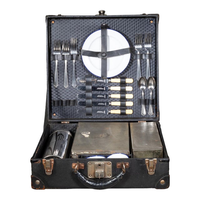 Early 20th C. Automobile Five Person Picnic Set c.1914-1917 For Sale