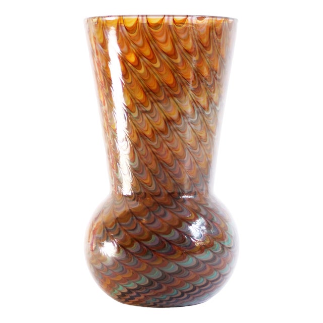 Peacock Murano Glass Vase by Gino Cenedese for Cenedese, 1965 For Sale