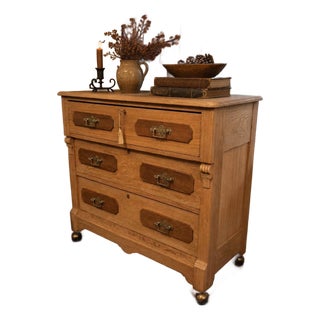 1870-1880 Primitive Eastlake Chest of Drawers Natural Oak For Sale