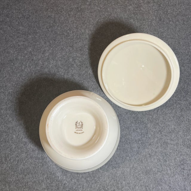 Mid 20th Century Vintage Lenox Gold Rimmed Footed Sugar Bowl For Sale In Orlando - Image 6 of 8