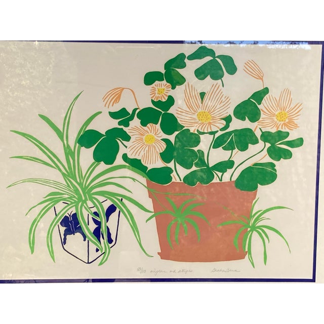 Contemporary 2008 Original Lithograph Limited Edition Botanical Print "Airplane and Stripes" Signed Frink #83/110 For Sale - Image 3 of 13