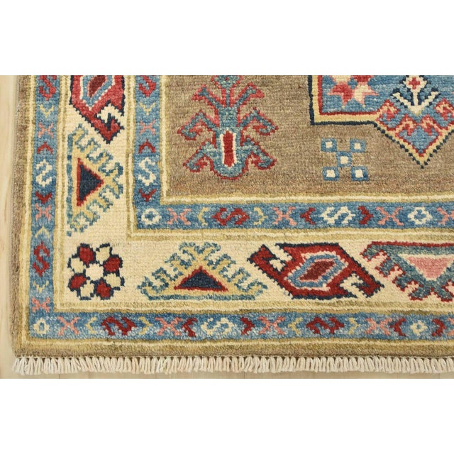 Kazak Runner 2’8” X 7’10” Brown Wool Tribal Hand-Knotted Oriental Rug For Sale - Image 11 of 14