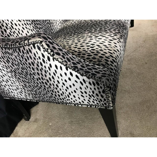 Vintage Southern Furniture Co. Hollywood Regency Snow Leopard Velvet Settee For Sale - Image 10 of 10