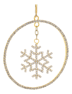Jeweled Metal Hanging Snowflake Ornament (Set of 12)