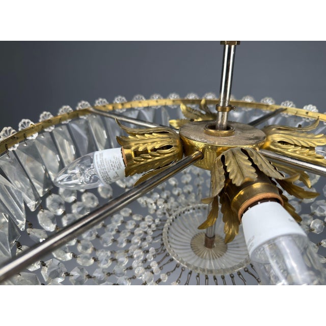 Neoclassical, Basket Pendant Light, Bronze, Crystal, France, 20th C. For Sale - Image 15 of 17